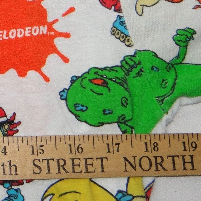 Nickelodeon 90s Cartoons All Over Print Shirt Mens Medium White Rugrats Reptar