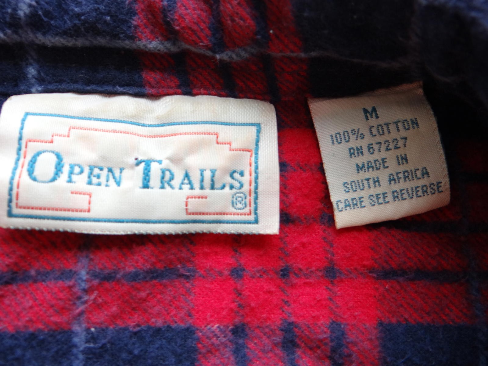 Men's Red and Navy Plaid Flannel Casual Shirt