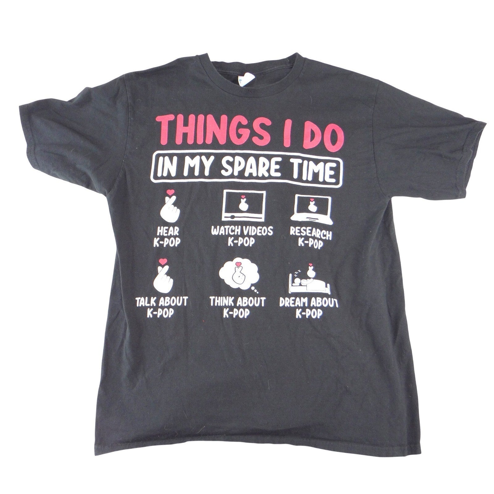Port & Company K-Pop Things I Do In My Spare Time Graphic T-Shirt Black Large