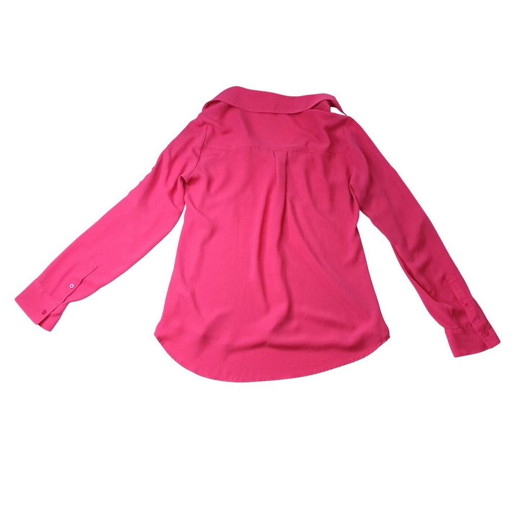 Express Pink Long Sleeve Collared Button Up Shirt Womens Size S