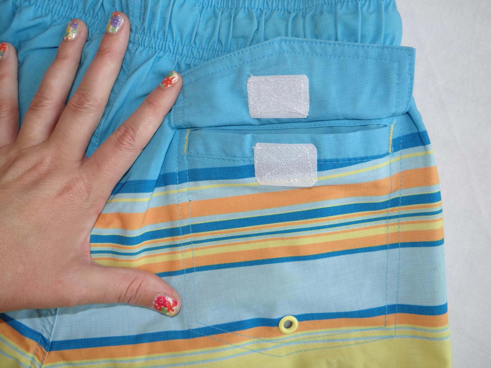 Laguna Men's Beach Shorts - Stylish Stripes in Blue & Gray