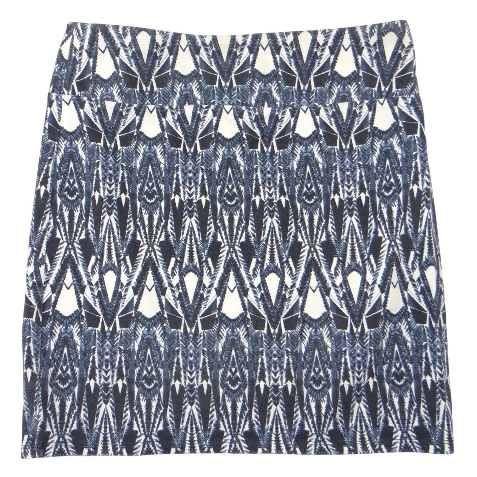 American Eagle Outfitters Blue White Geometric Tribal Print Mini Skirt Womens M