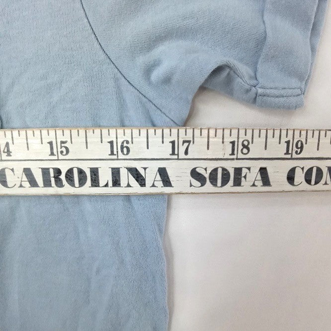 Coastal Dreamer Smiley Sun Pocket Graphic T Shirt Blue Size Small Short Crop