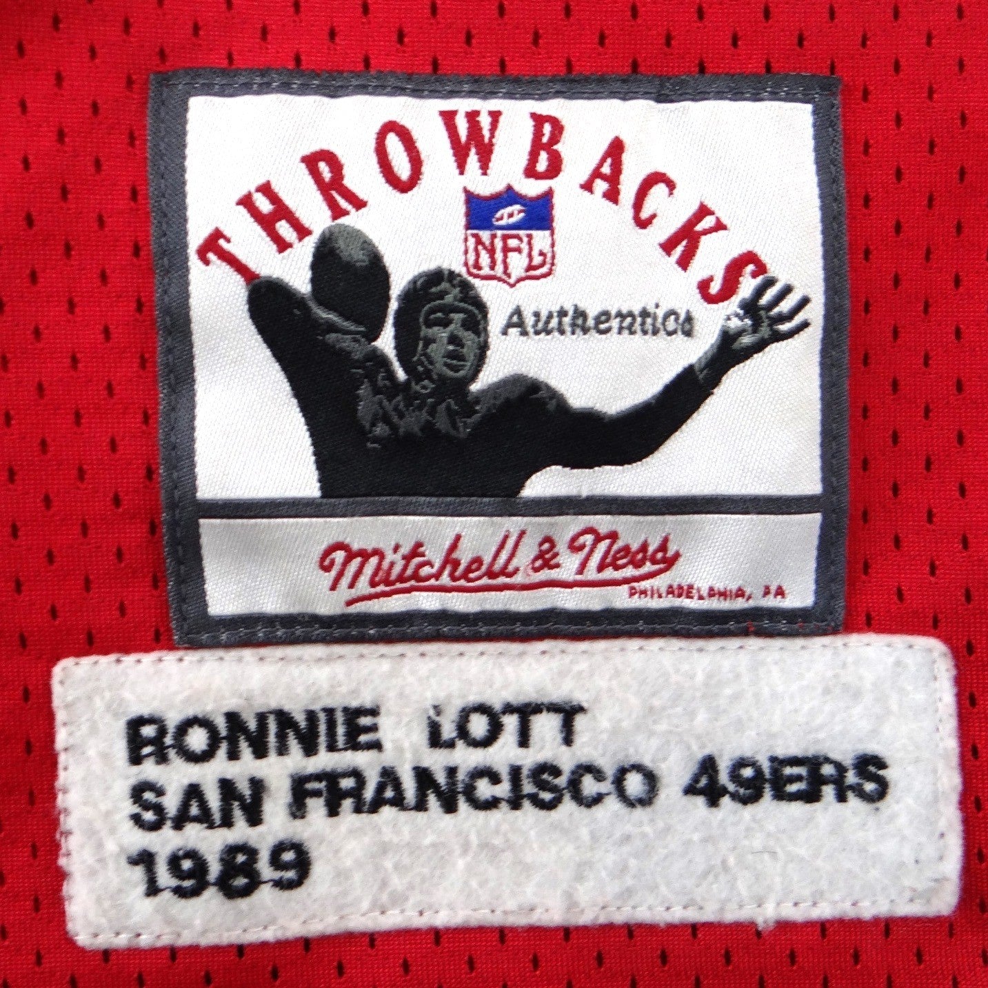 Mitchell & Ness Ronnie Lott San Francisco 49ers 1989 Throwback Jersey Red Men 56