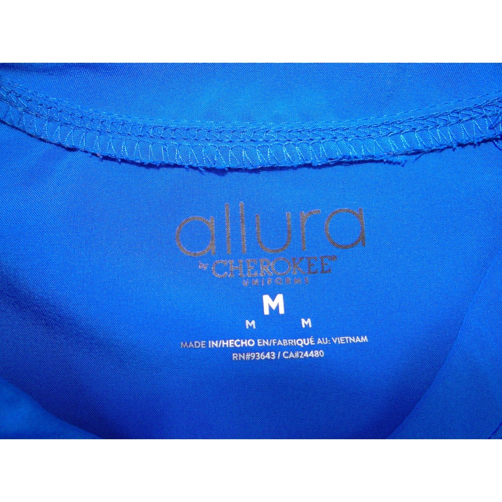 Allura by Cherokee Royal Blue Scrub Set V-Neck Top Small & Zip Jacket Medium