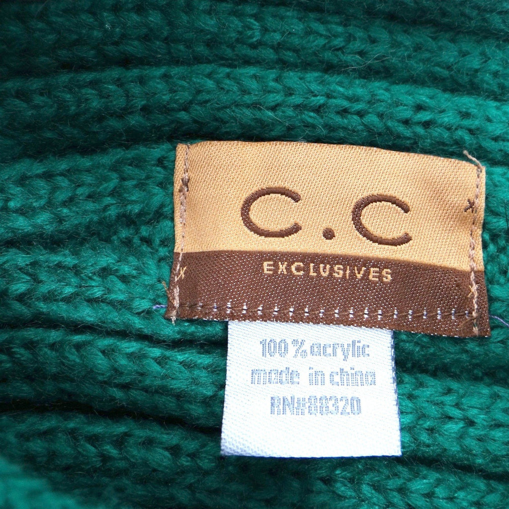 CC Exclusives Green Knitted Turban Headband Beaded Flower Embellishment