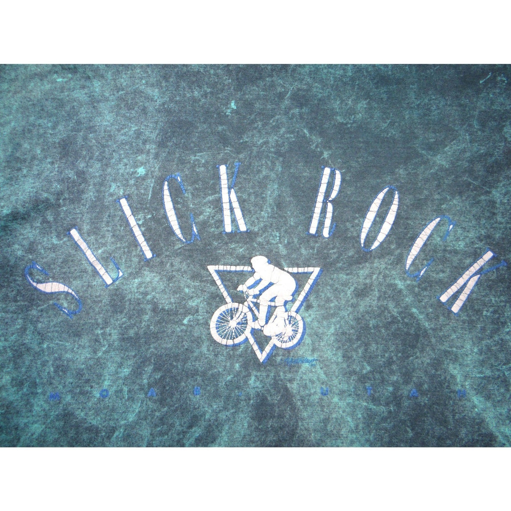 Yesterdays Slick Rock Moab Utah Acid Wash Graphic Tee Teal Mens Large