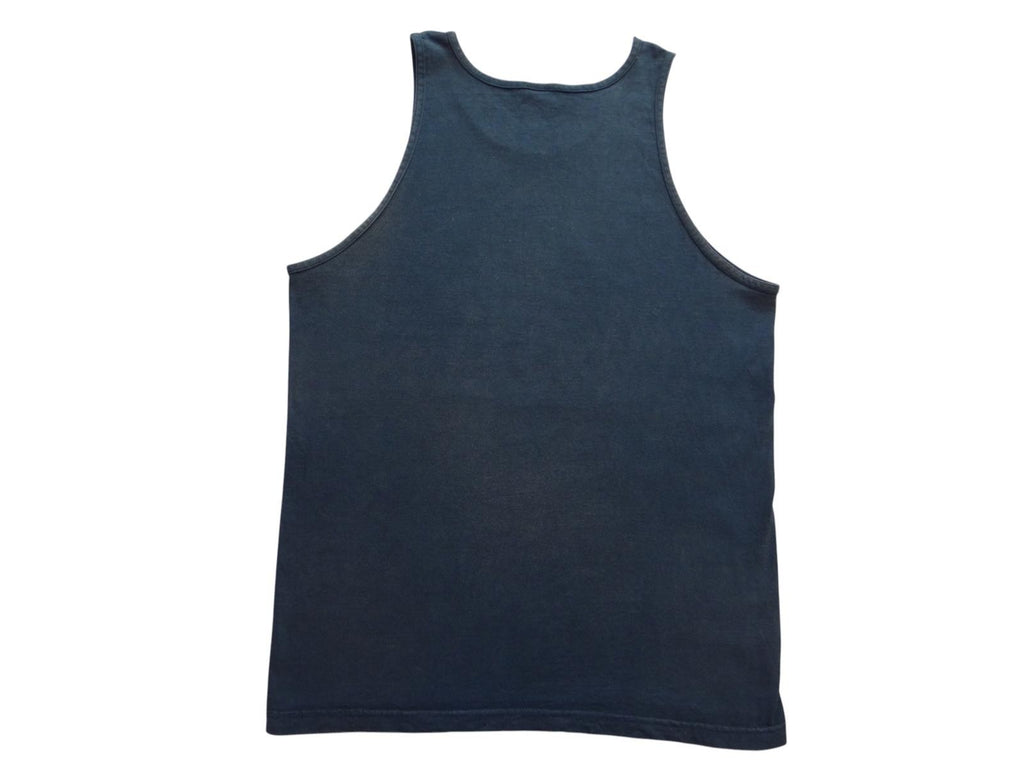 Vintage Mens Navy Blue Volleyball Graphic Tank Top Sleeveless Shirt L