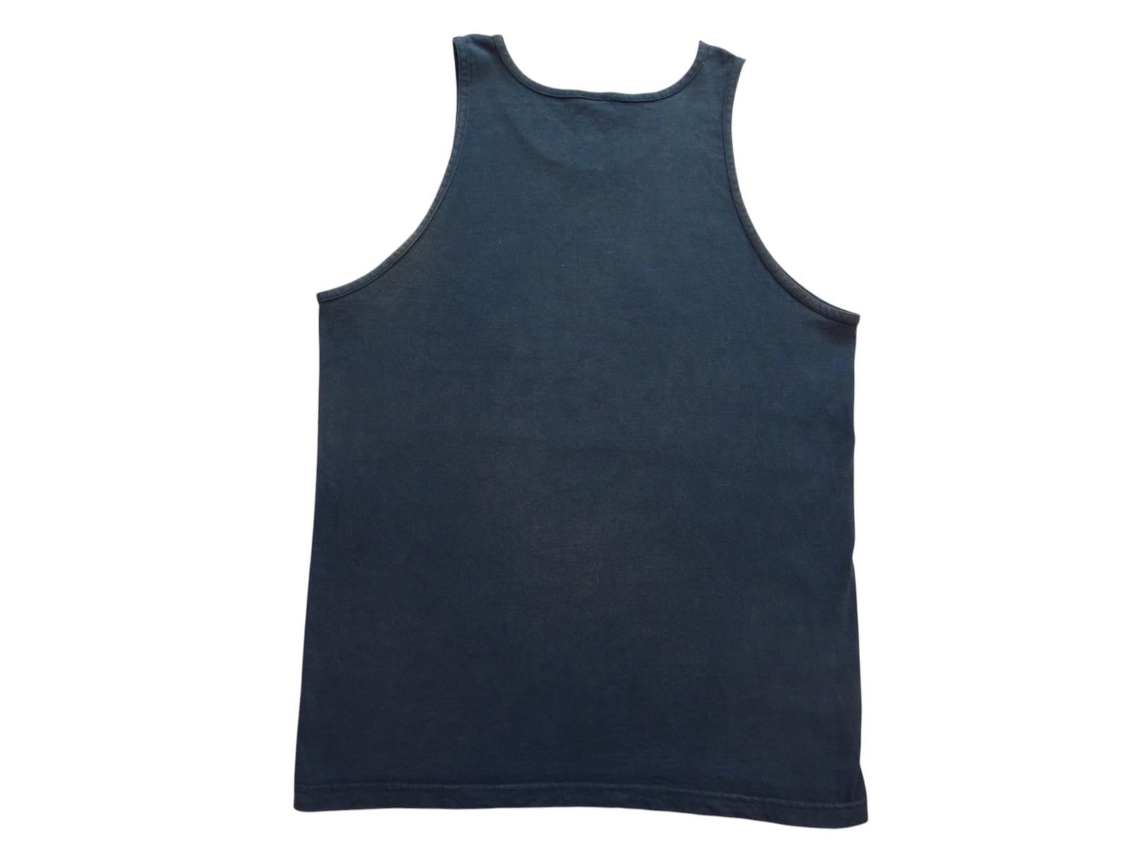 Vintage Mens Navy Blue Volleyball Graphic Tank Top Sleeveless Shirt L
