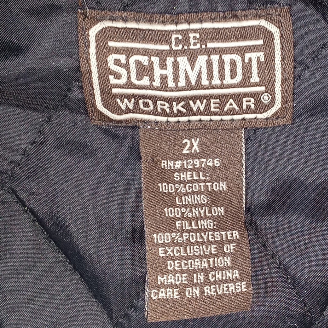CE Schmidt Mens 2X Quilted Flannel Shirt Jacket Blue Plaid Workwear