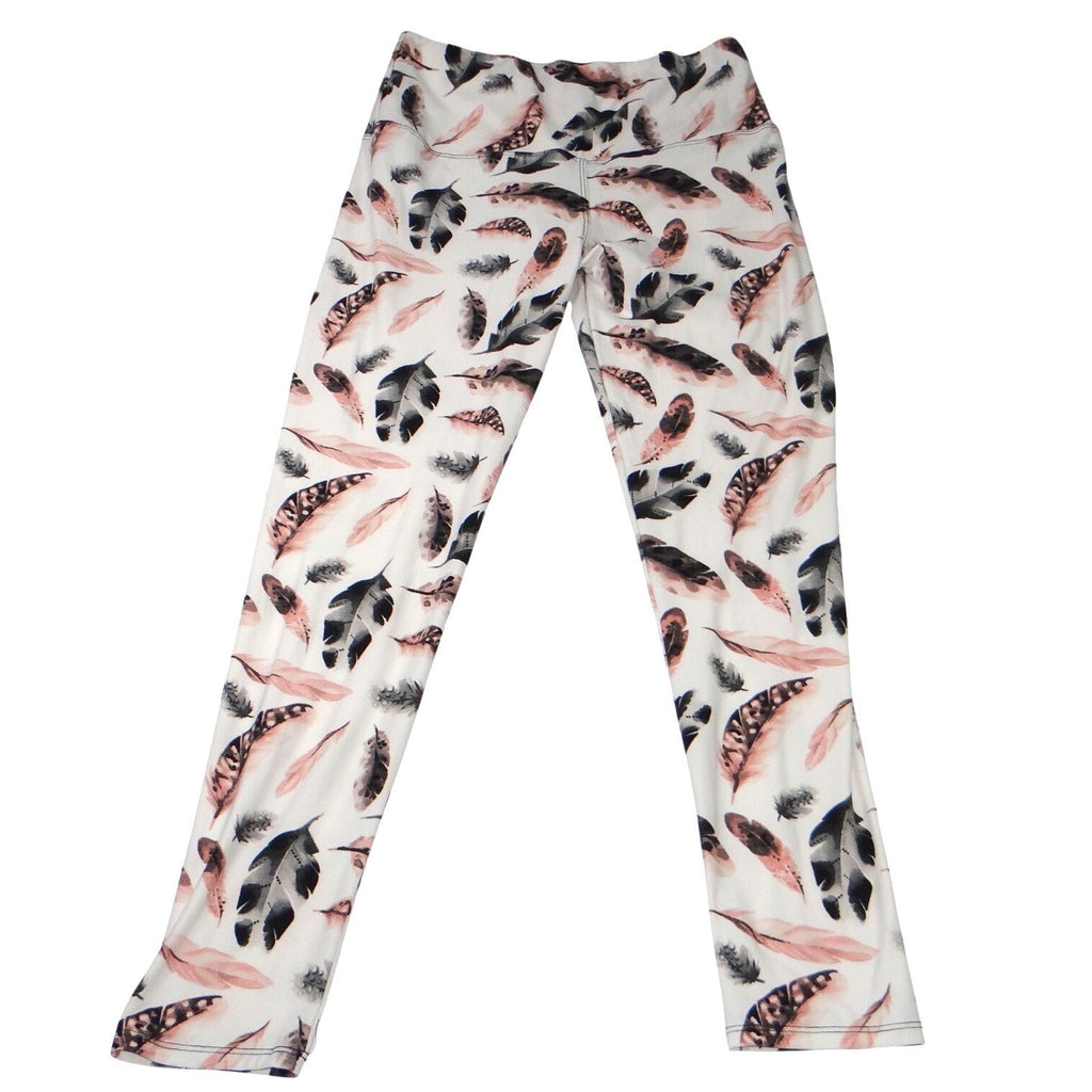 Leggings Depot Plus Size Feather Print High Waisted Athletic Leggings