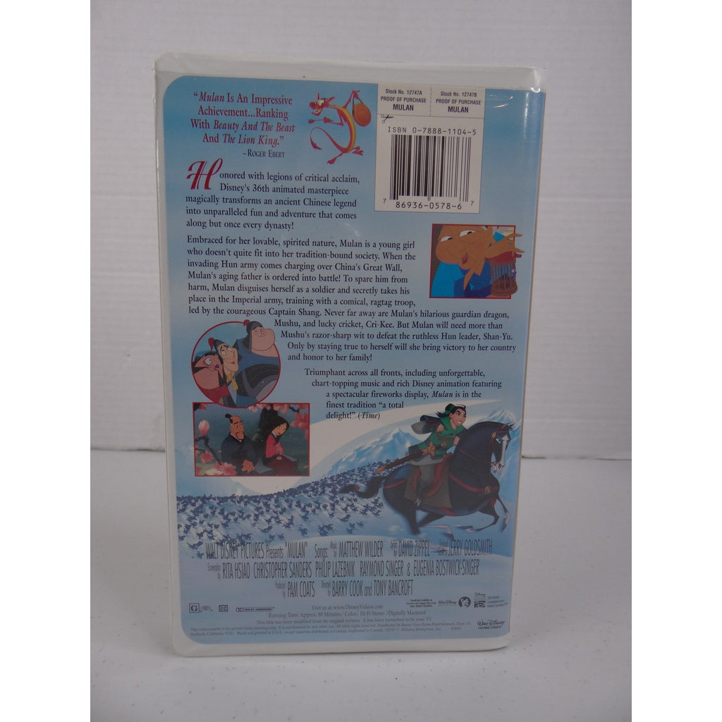 Disney Mulan VHS 1999 Masterpiece Collection Clamshell Case TESTED