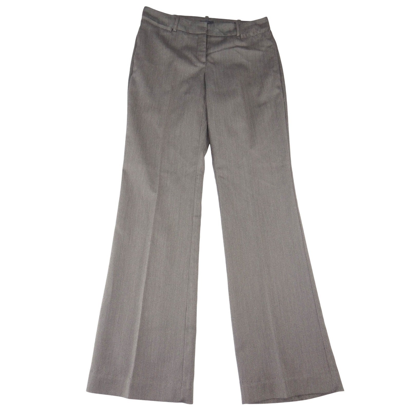 Worthington Curvy Fit Straight Leg Dress Pants Brown Textured Trousers Womens 4