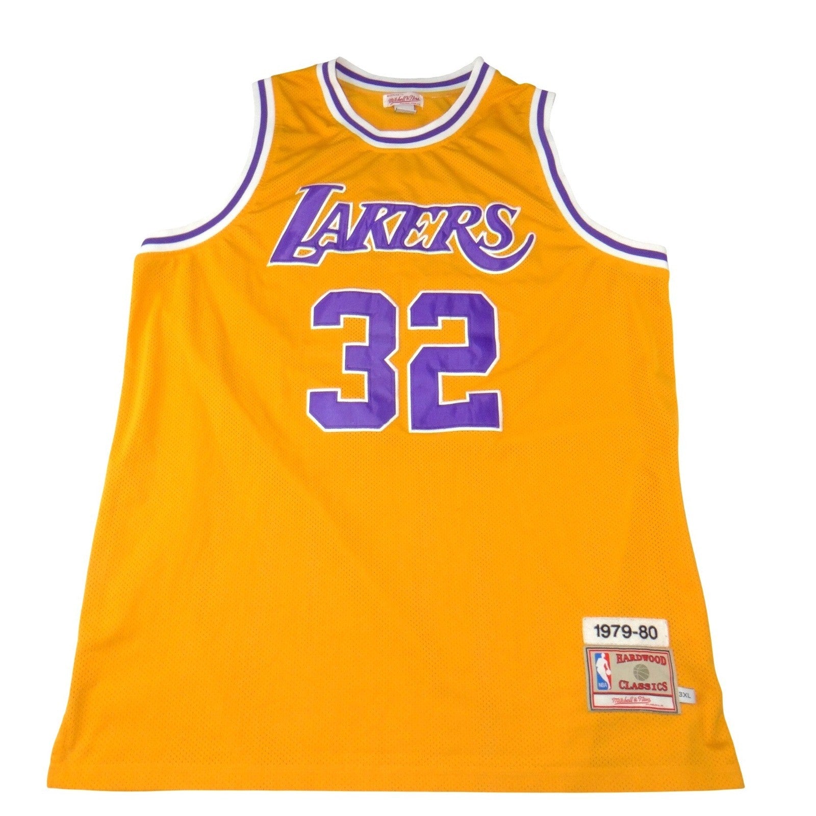 Rare Lakers Magic Johnson 32 Jersey 1979-80 Gold Mens 3XL Mitchell & Ness