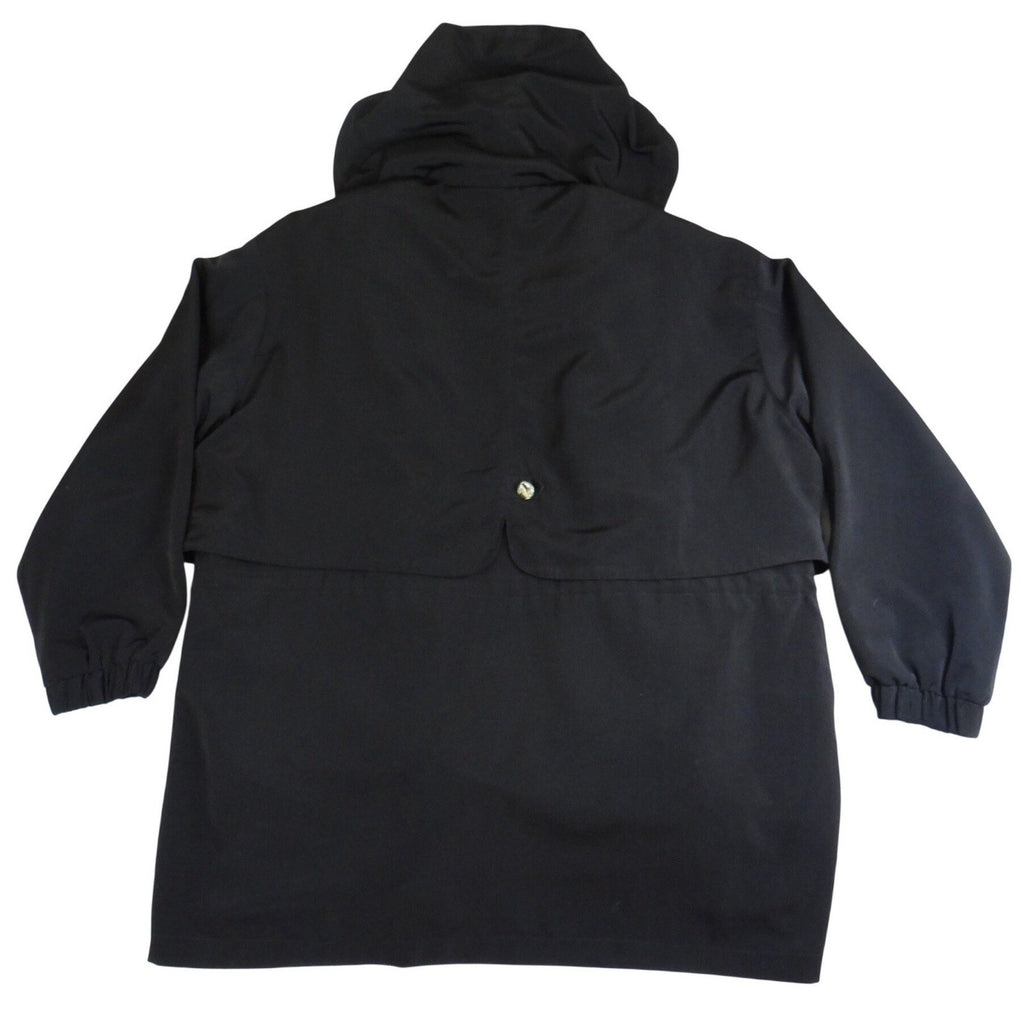 Giorgio Morandi Black Hooded Drawstring Parka Jacket Women's 1X