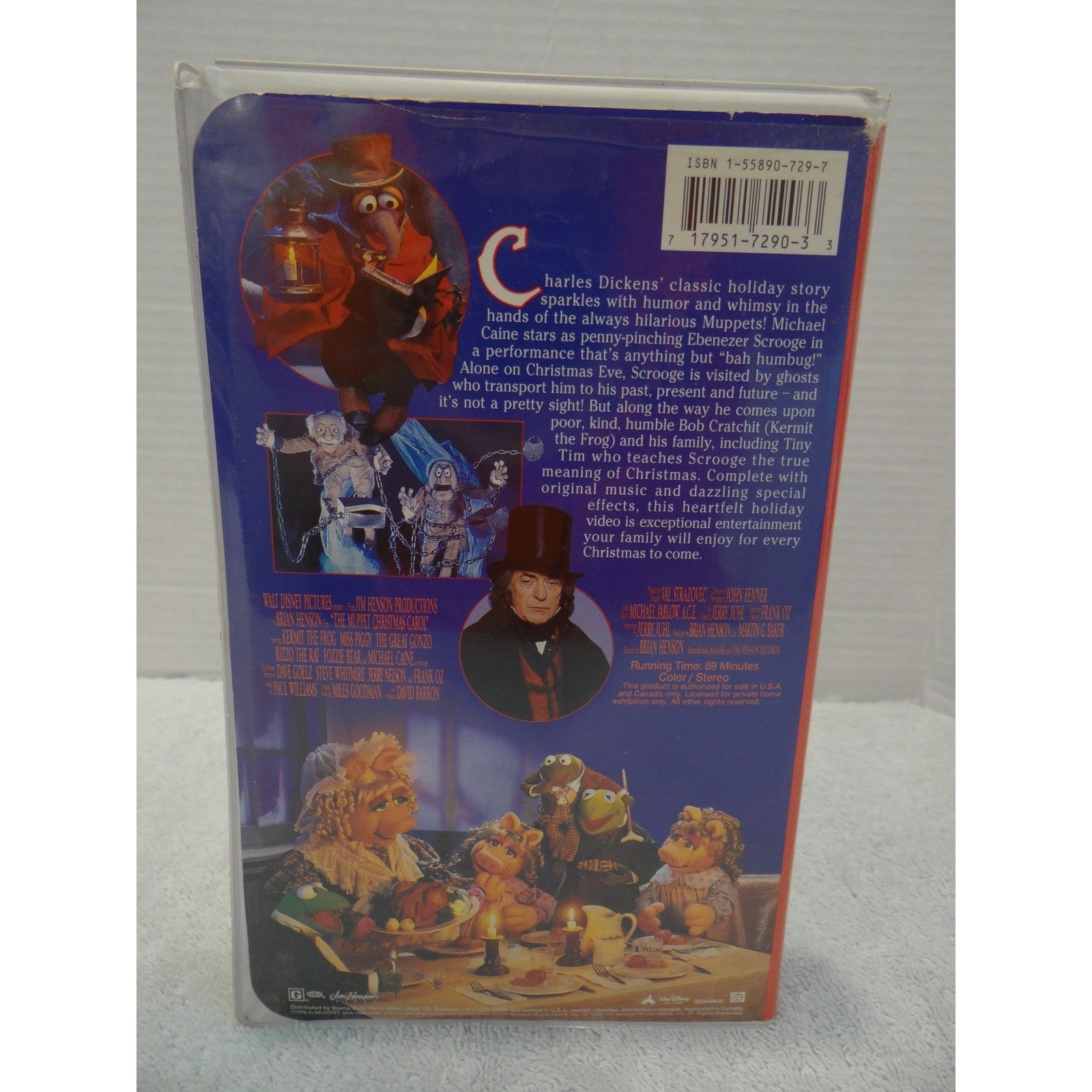 The Muppet Christmas Carol VHS 1993 Disney Jim Henson Michael Caine Clamshell G