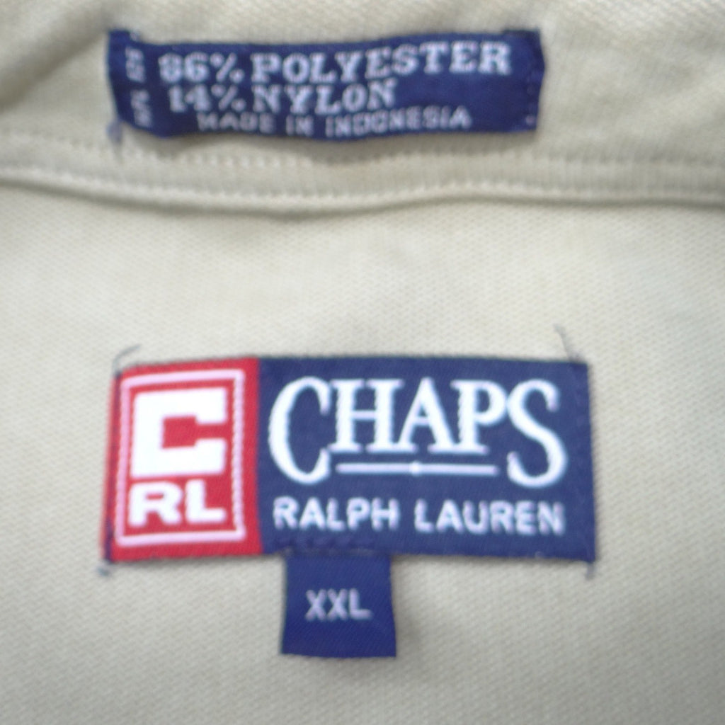Chaps Ralph Lauren Mens XXL Khaki Tan Long Sleeve Button Down Shirt Microtexture
