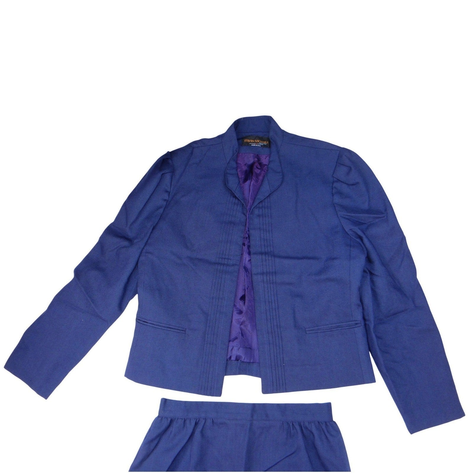 Vintage 2 piece Steven Michaels Skirt Suit Classic Navy Blue Made in USA Classic