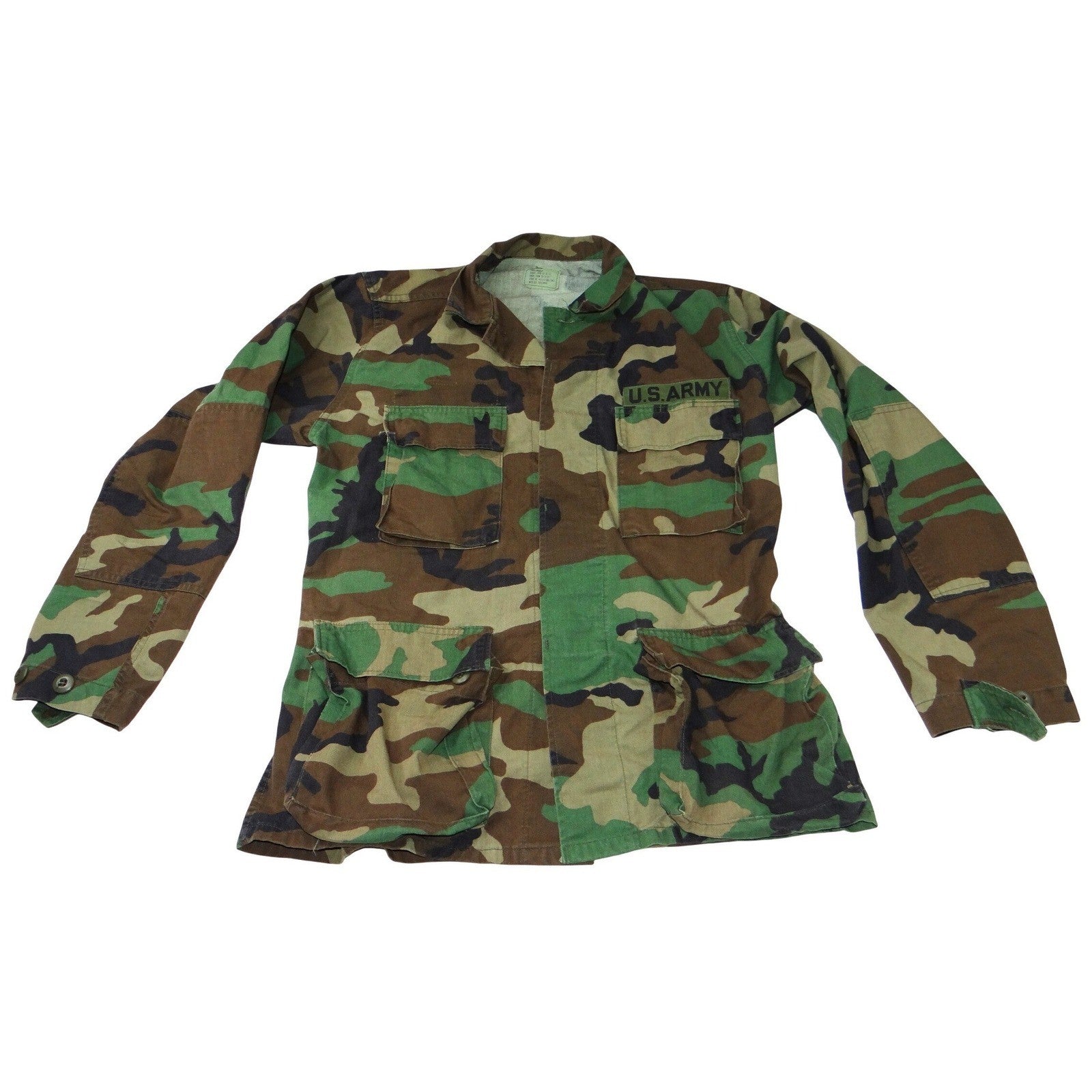 US Army Woodland Camouflage Field Jacket Mens Small Regular M81 Combat Shirt BDU