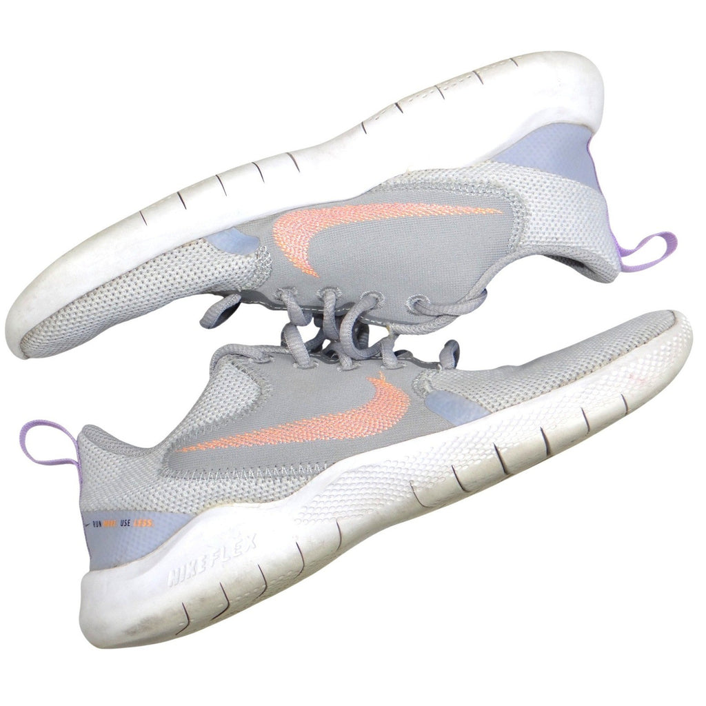 Nike Flex Running Shoes Women's Gray Peach Swoosh Lightweight Size 6.5