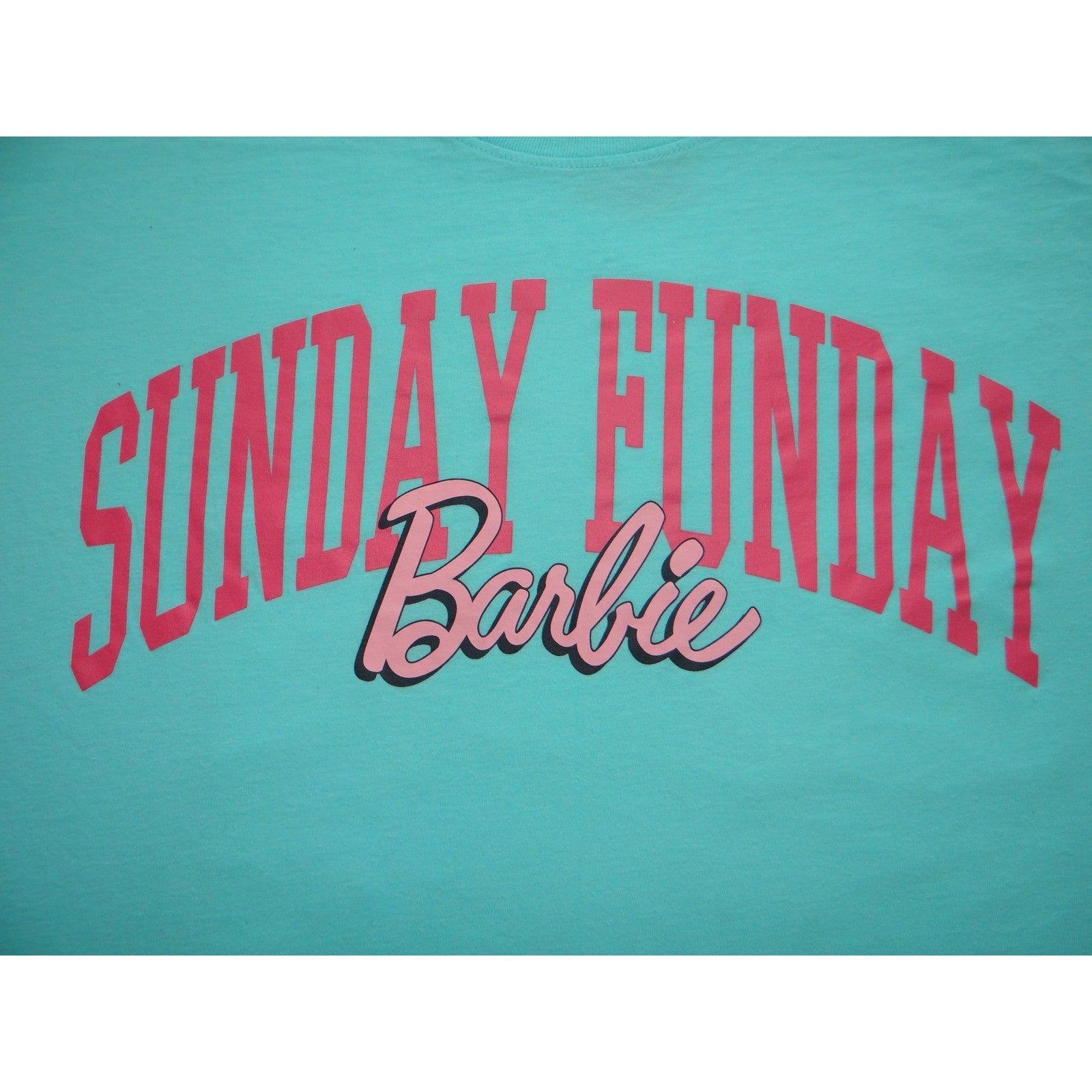 Barbie Sunday Funday Graphic T Shirt Aqua Blue XXL Women's Cotton Tee