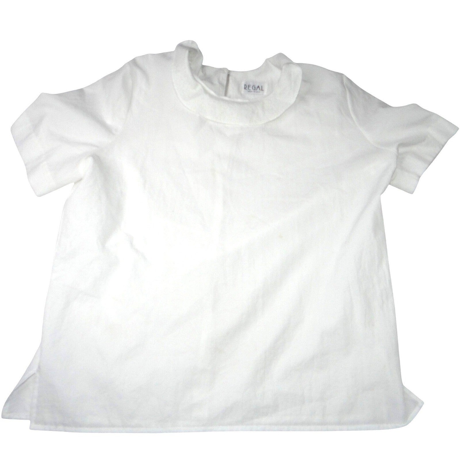 Vintage REGAL Womens White Short Sleeve Top Made USA Size Large Classic