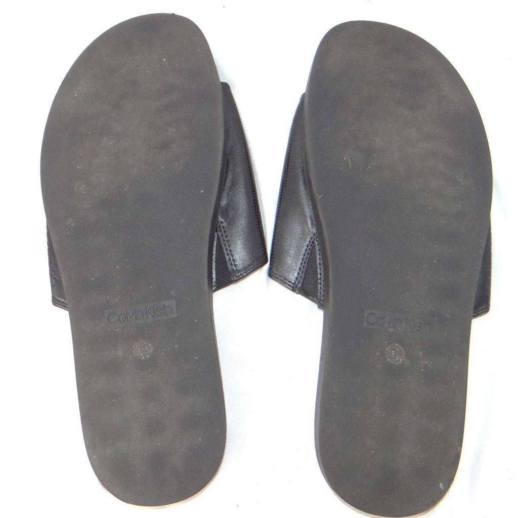 Calvin Klein Mens Black Micro Perforated Slide Sandals Size 12 US 46 EUR