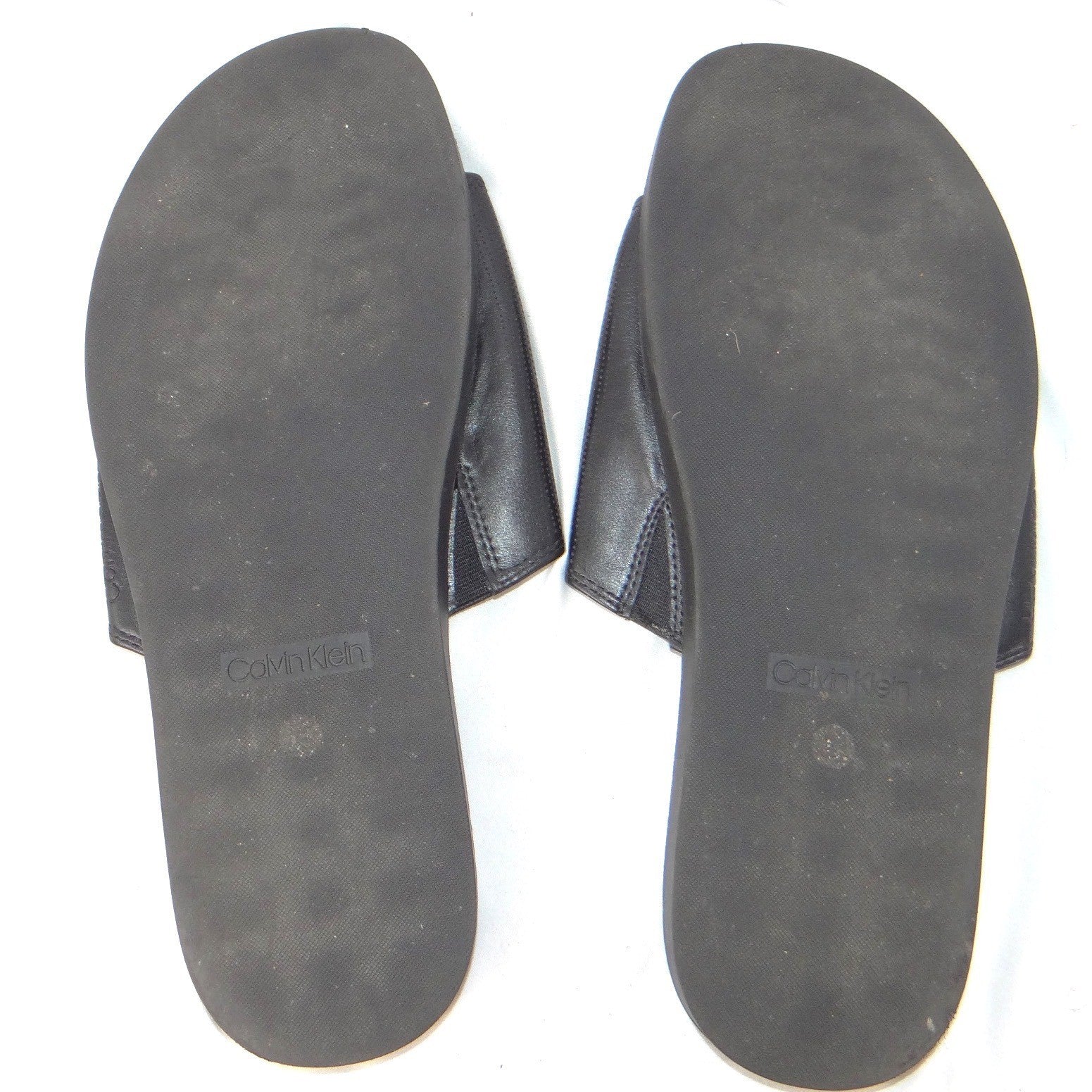 Calvin Klein Mens Black Micro Perforated Slide Sandals Size 12 US 46 EUR
