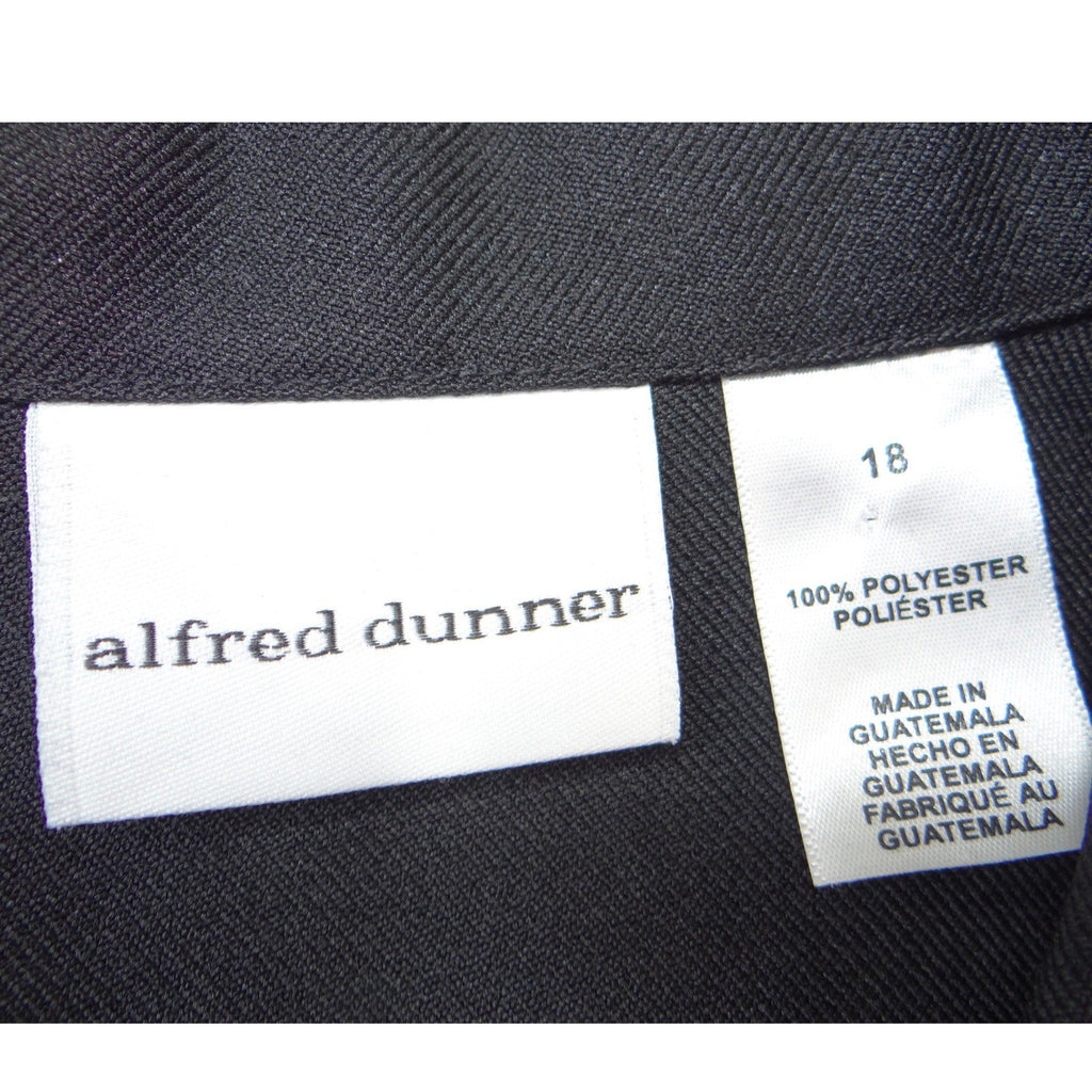 Alfred Dunner Womens Black Two Button Blazer Jacket Plus Size 18 Professional