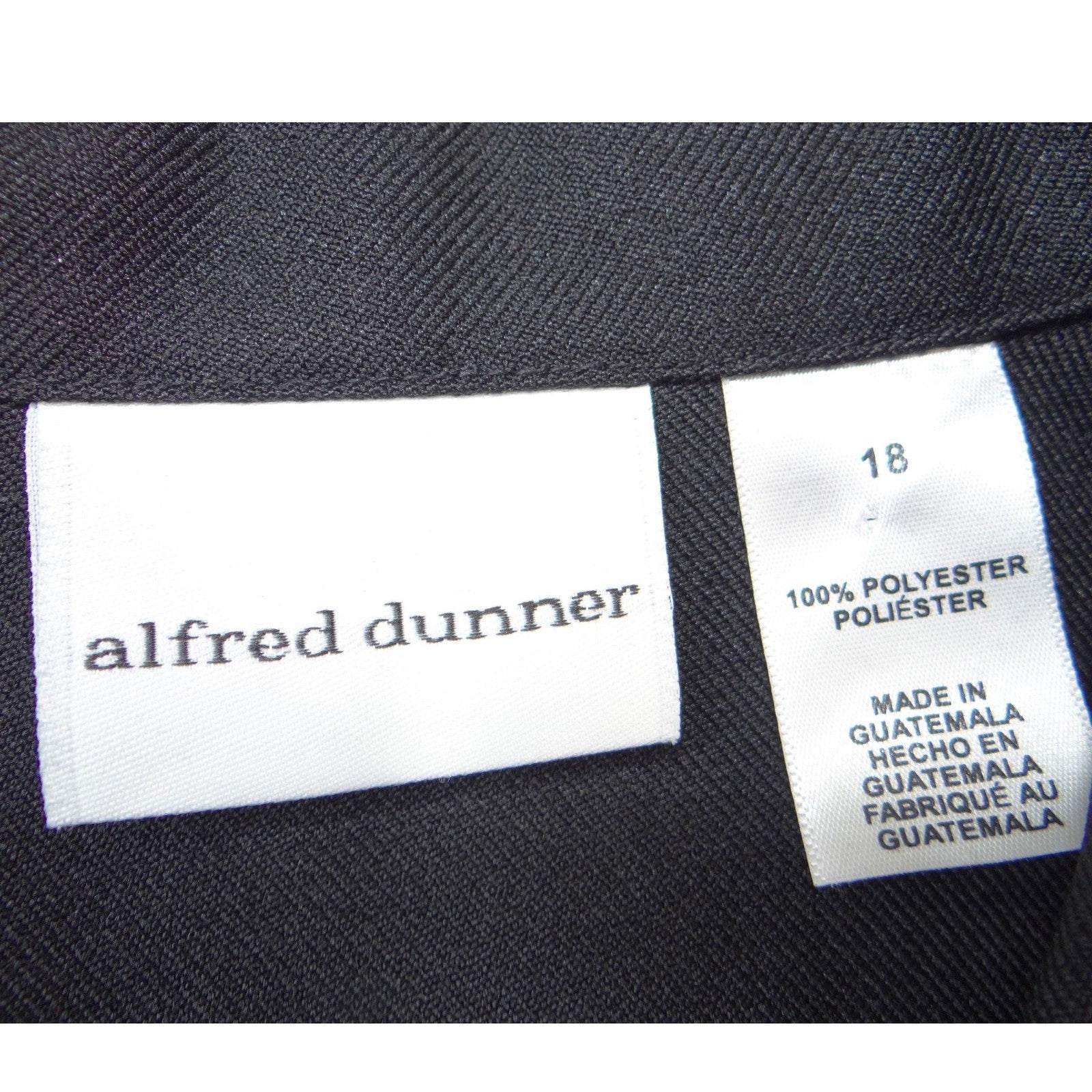Alfred Dunner Womens Black Two Button Blazer Jacket Plus Size 18 Professional