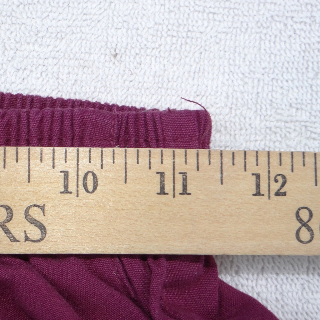 Womens Burgundy Elastic Waist Straight Leg Scrub Pants Medical Uniform Maroon