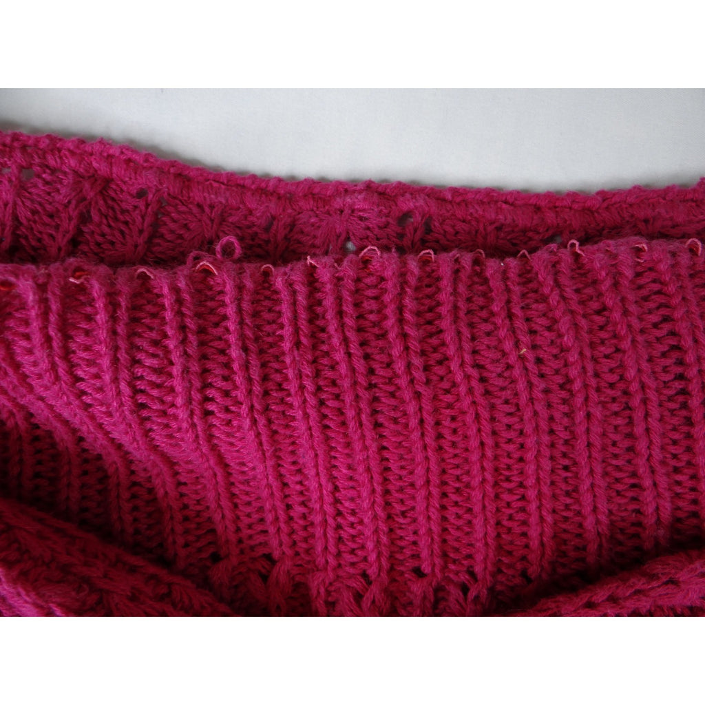 Vintage Nicole Curie Knit Sweater Women M Pink Short Sleeve Textured Pullover