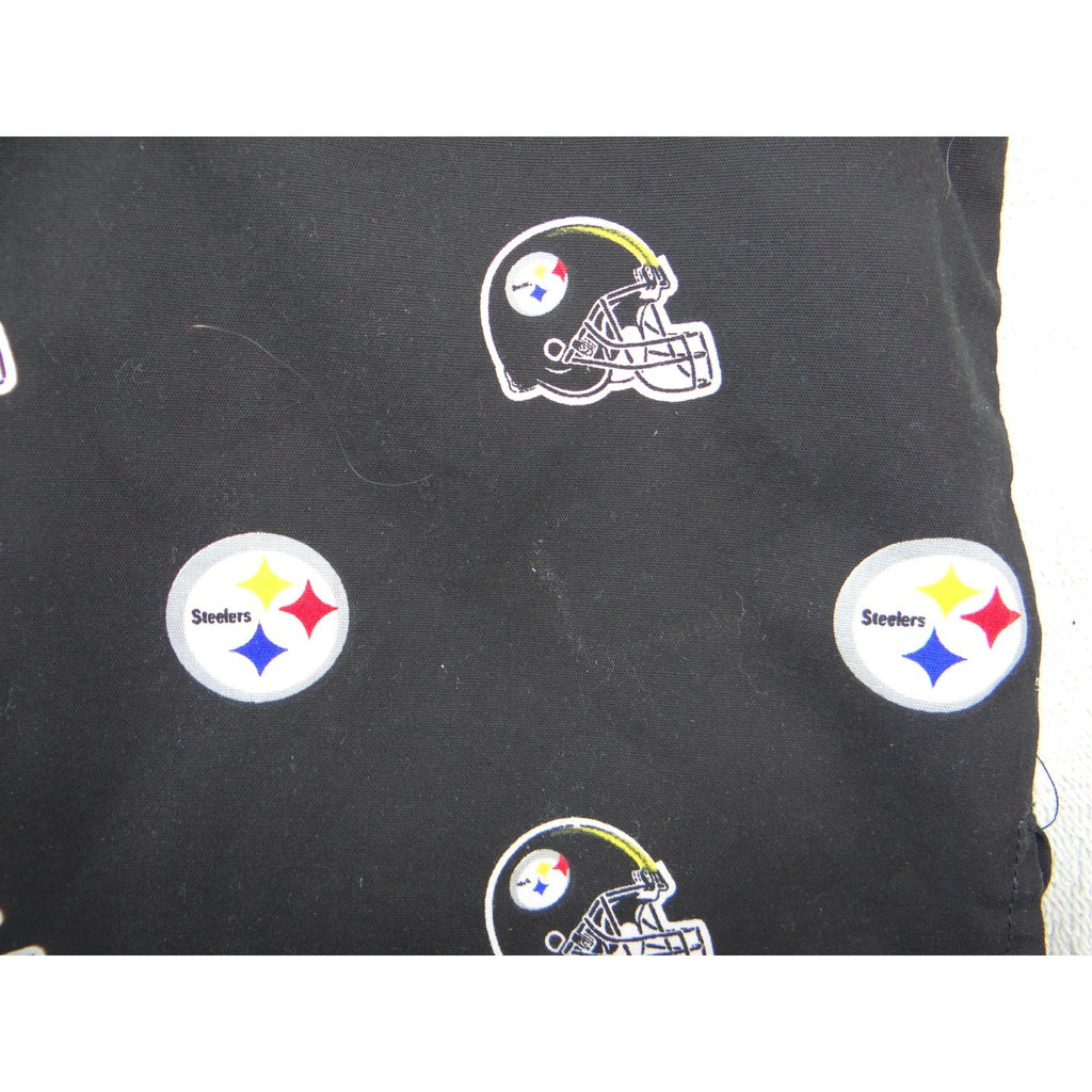 NFL Team Apparel Pittsburgh Steelers Scrub Top Womens Black V-Neck Logo Print L