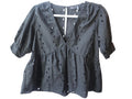 ASOS DESIGN Black Eyelet Peplum Top