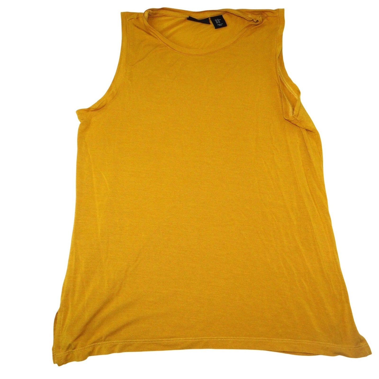 Adrienne Vittadini Mustard Yellow Sleeveless Tank Top Crew Neck Size M