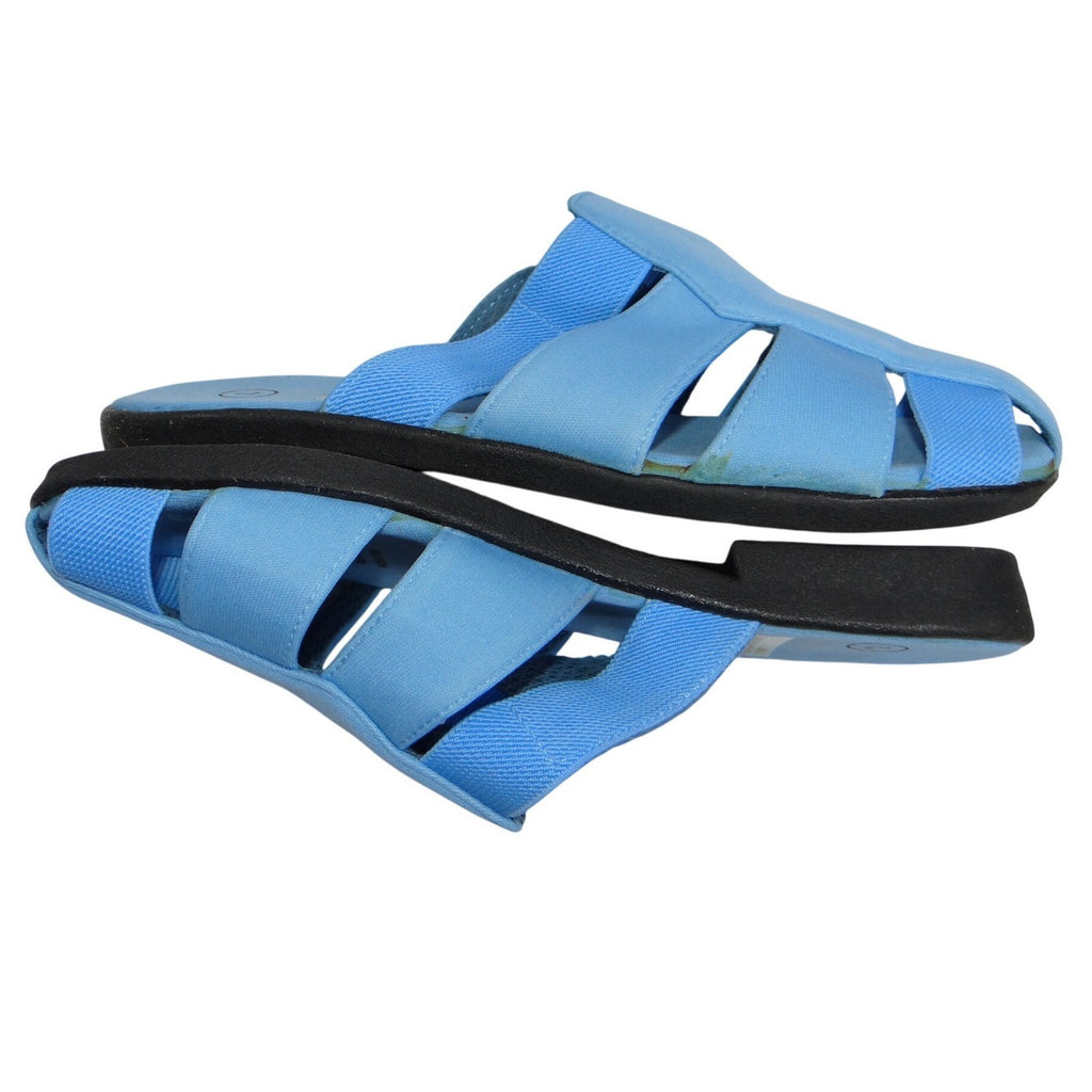 New DeadStock Womens Light Blue Gladiator Style Comfort Slides Sandals Size 7M