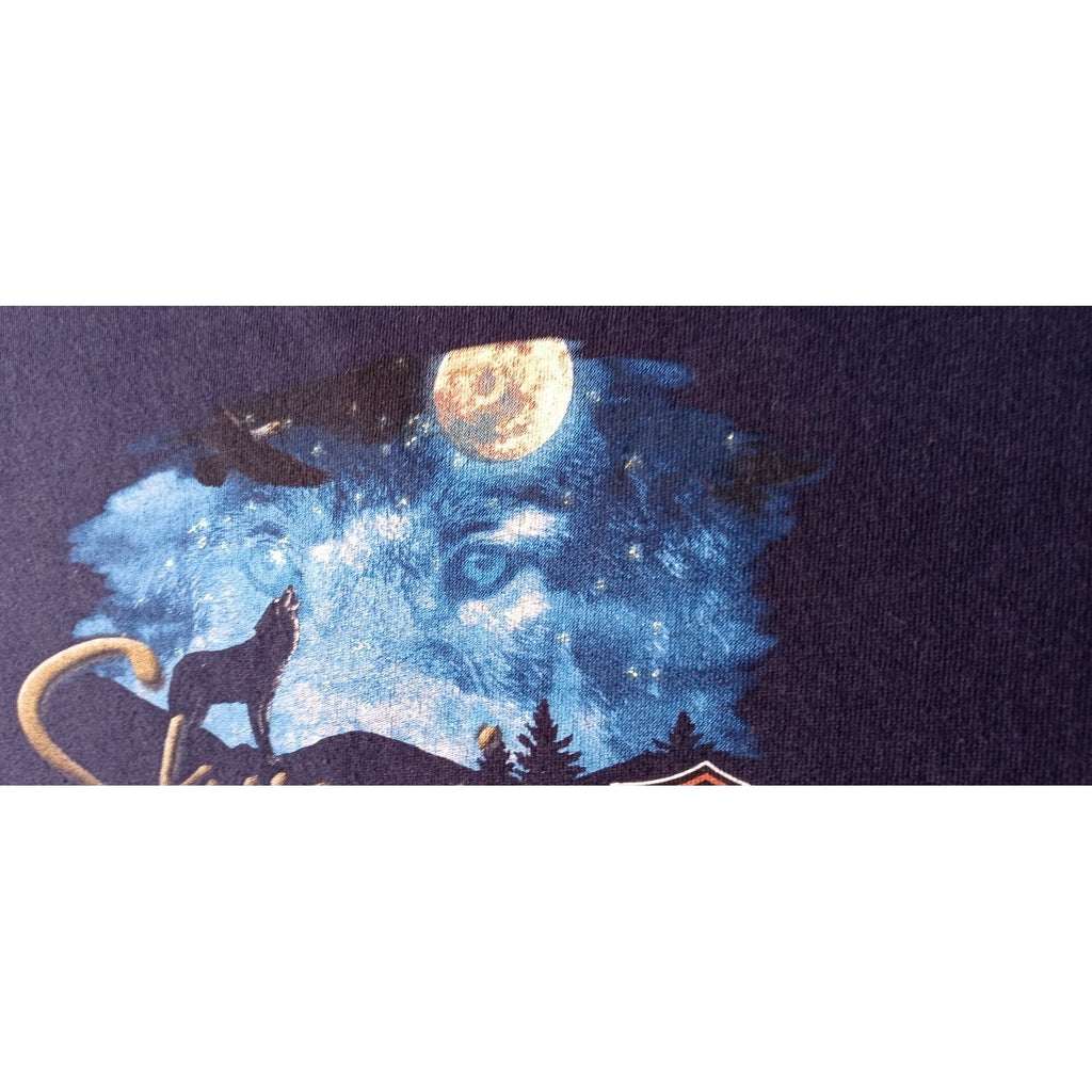 Harley Davidson Sturgis Black Hills Rally 2007 T Shirt Men Large Blue Wolf Moon
