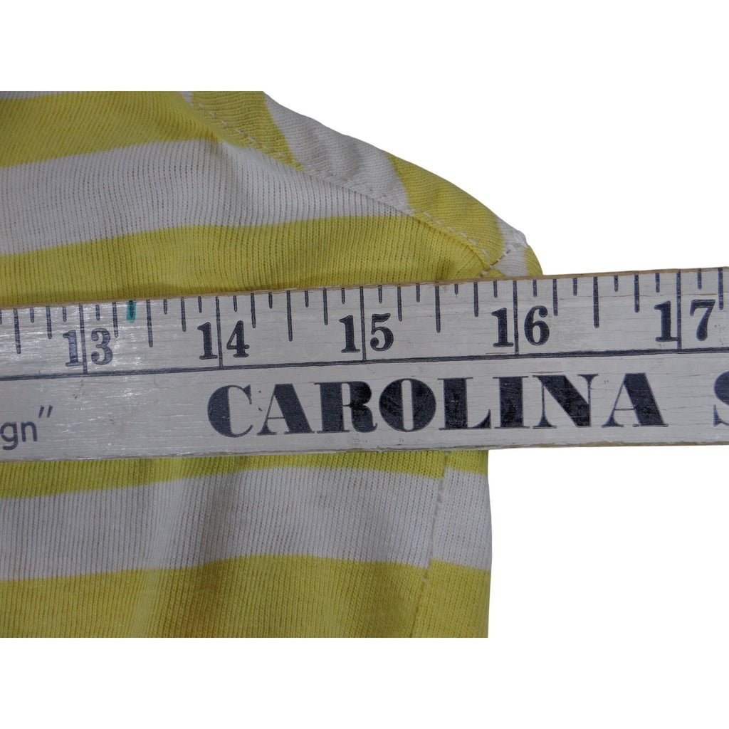 Y2K Carrington Club Yellow White Striped Tank Top Women Casual Sleeveless
