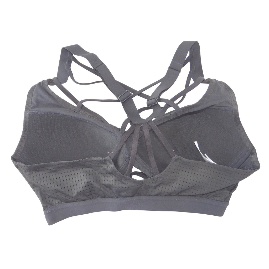 Victoria Sport Black Strappy Perforated Mesh Sports Bra 34C Medium Impact