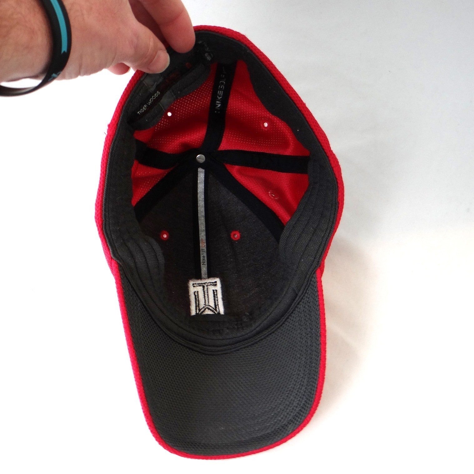 Nike Golf Tiger Woods TW Hat Red NikeFit DRY SQ Nike ONE Baseball Cap