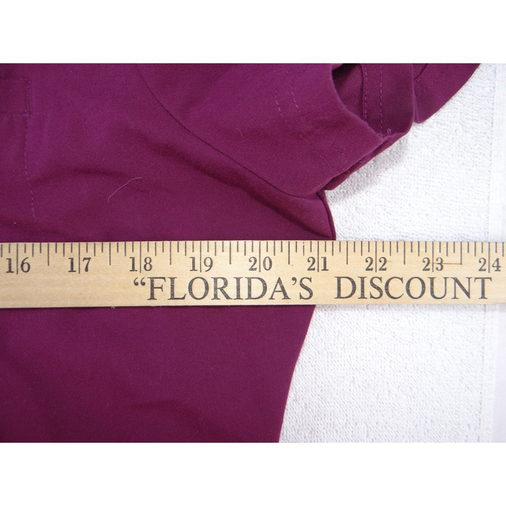 Koi Next Gen Womens Scrub Top Medium Purple V-Neck Chest Pocket Stretch 2410