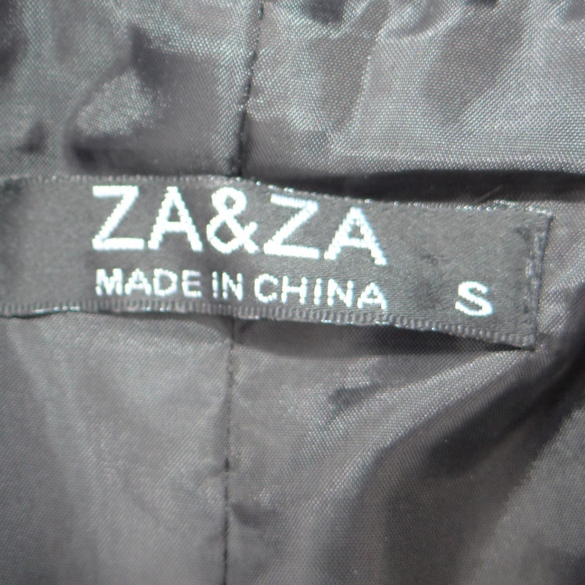 ZA&ZA Womens Black Open Front Blazer Stand Collar Contrast Sleeve Size Small