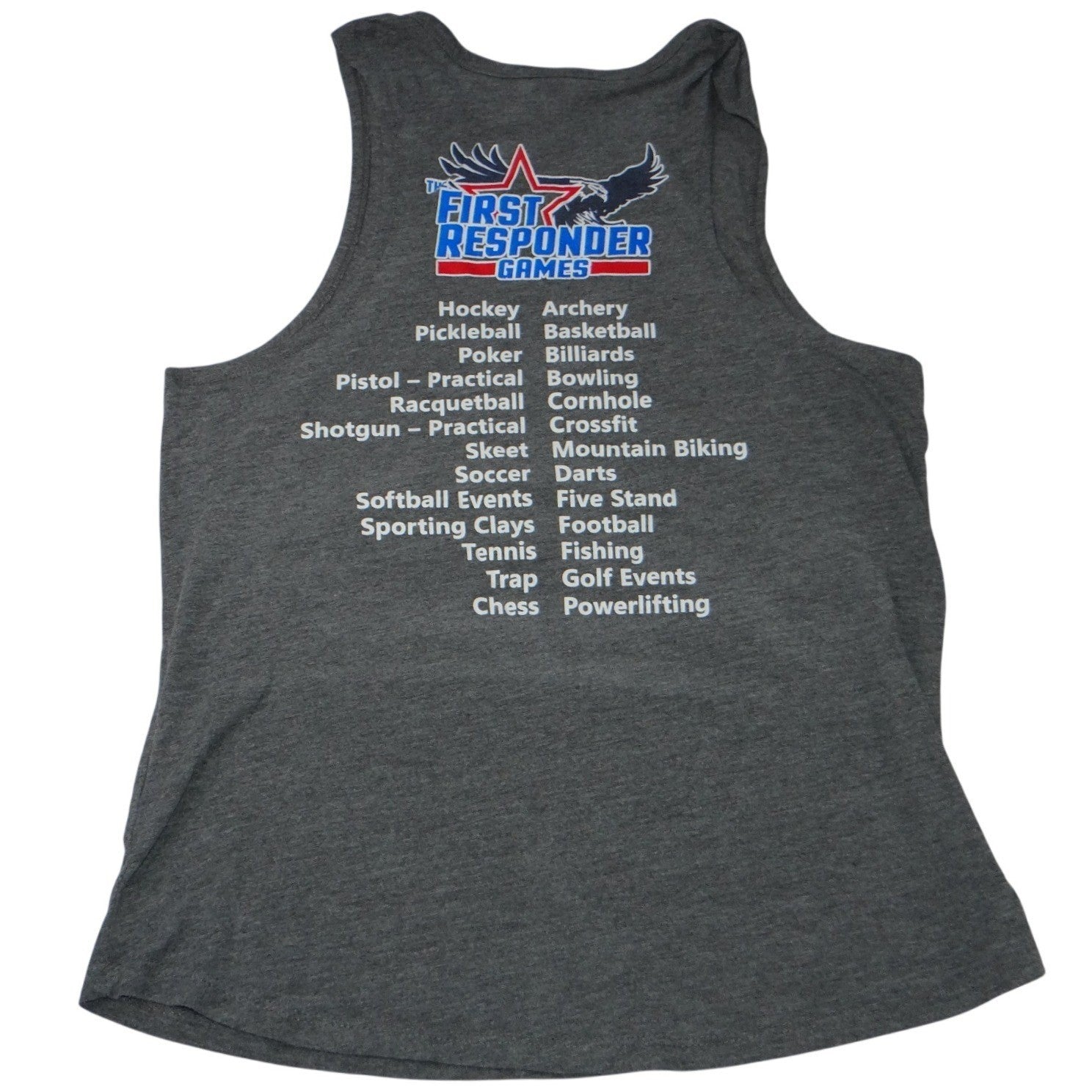 First Responder Games Eagle Flag Tank Top Women's Large Gray