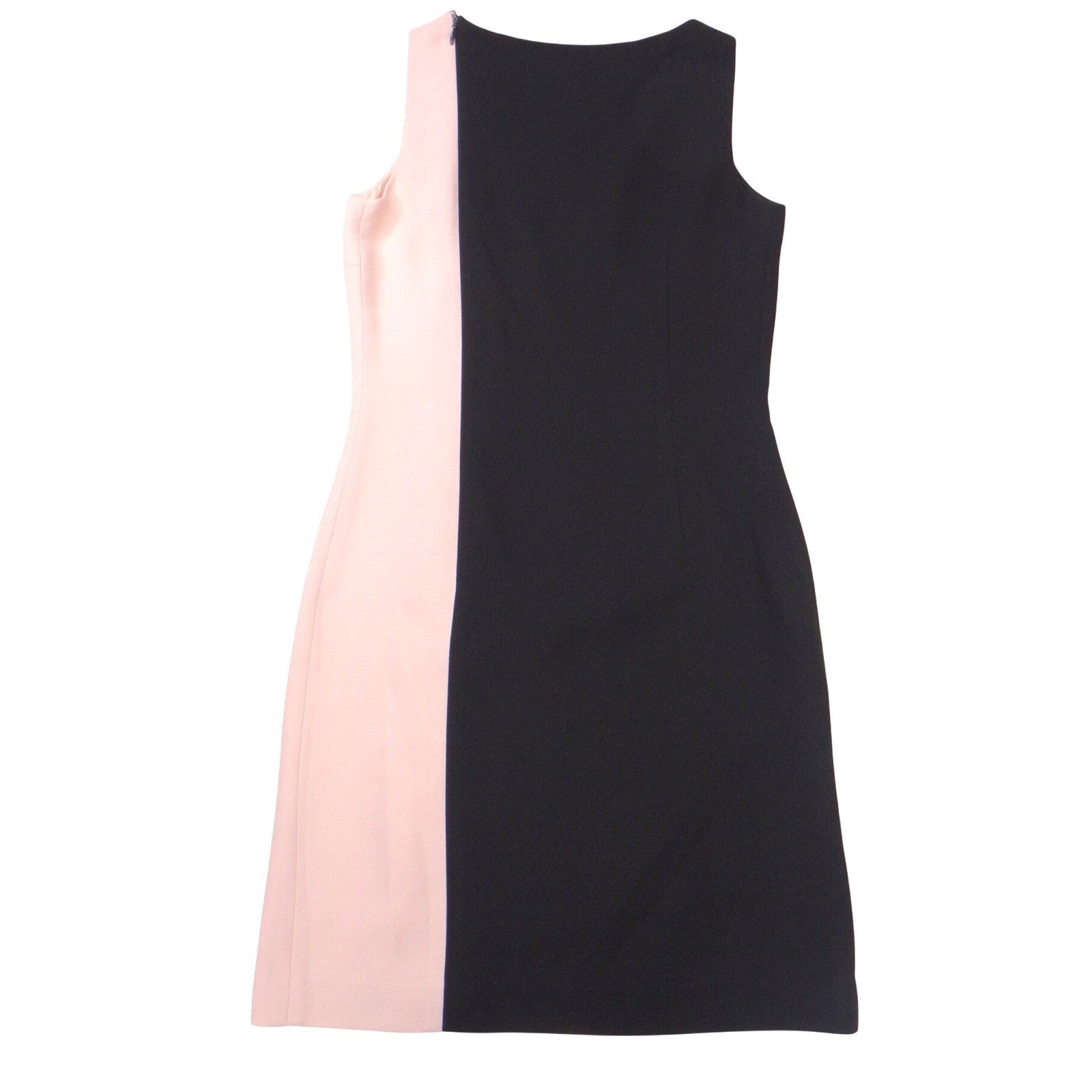 Vintage Casual Corner Black Pink Tan Colorblock Sleeveless Sheath Dress Size 2