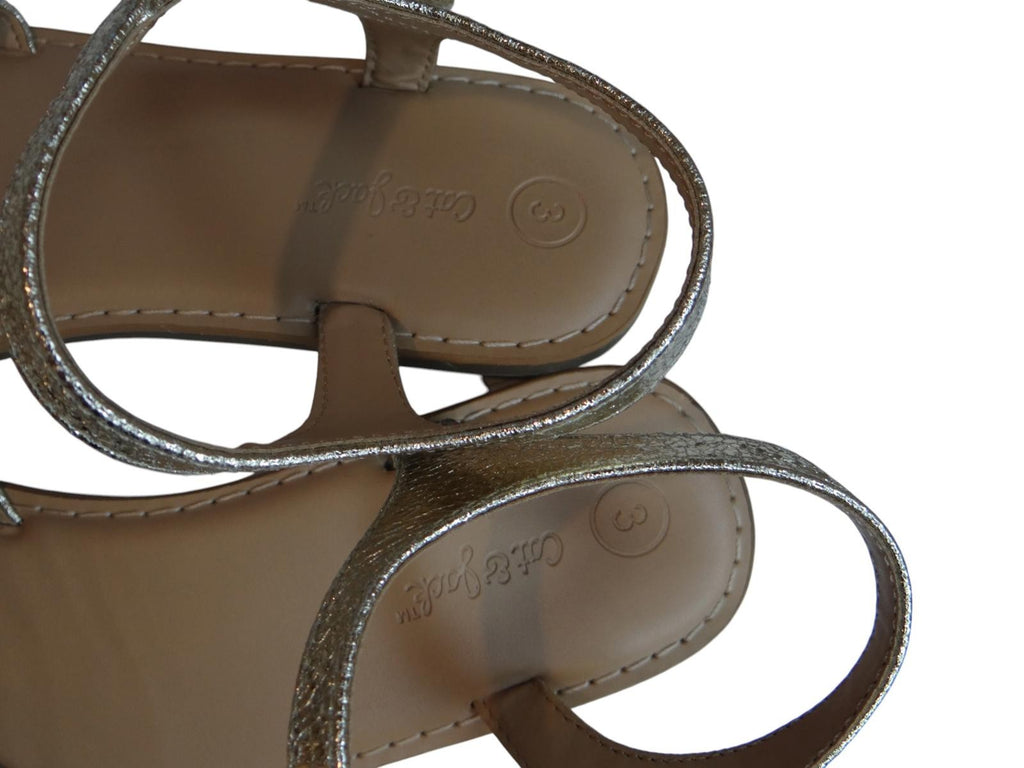 Chic Gold Metallic Bow Sandals