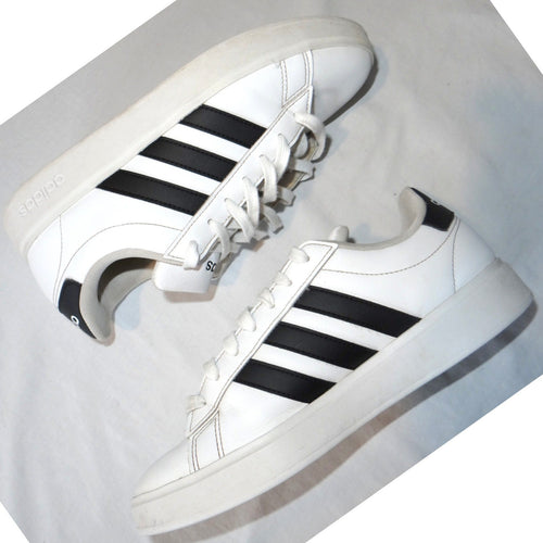 Adidas Grand Court 2.0 Shoes White Black Stripes Low Top Sneakers Mens Size 7