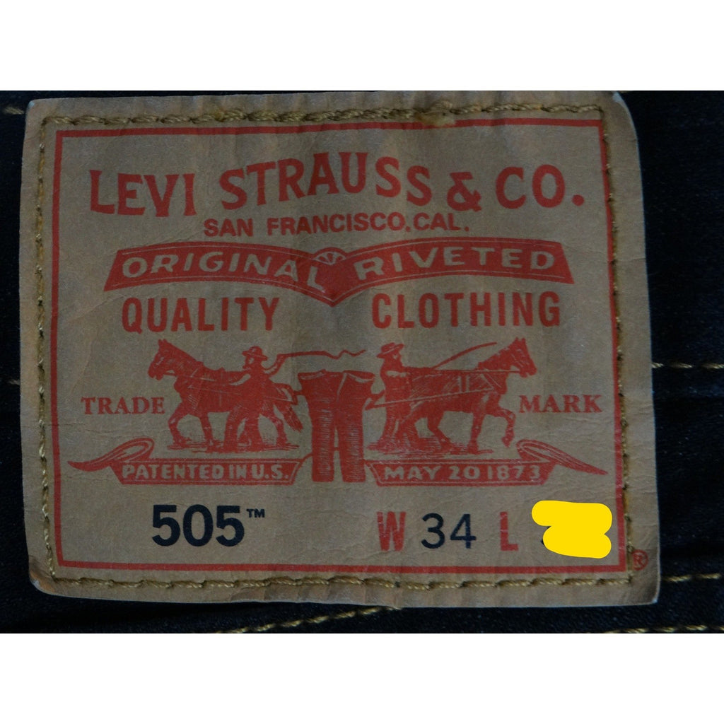 Altered Custom Levi Strauss 505 Mens Black Straight Fit Jeans Size 34x24
