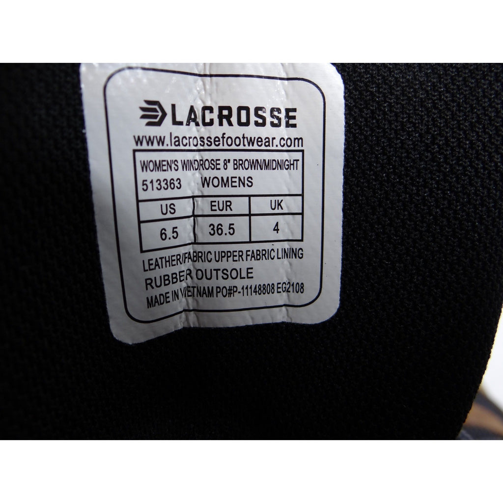 LaCrosse Womens Windrose 8 Brown Midnight Waterproof Hiking Boots Size 6.5