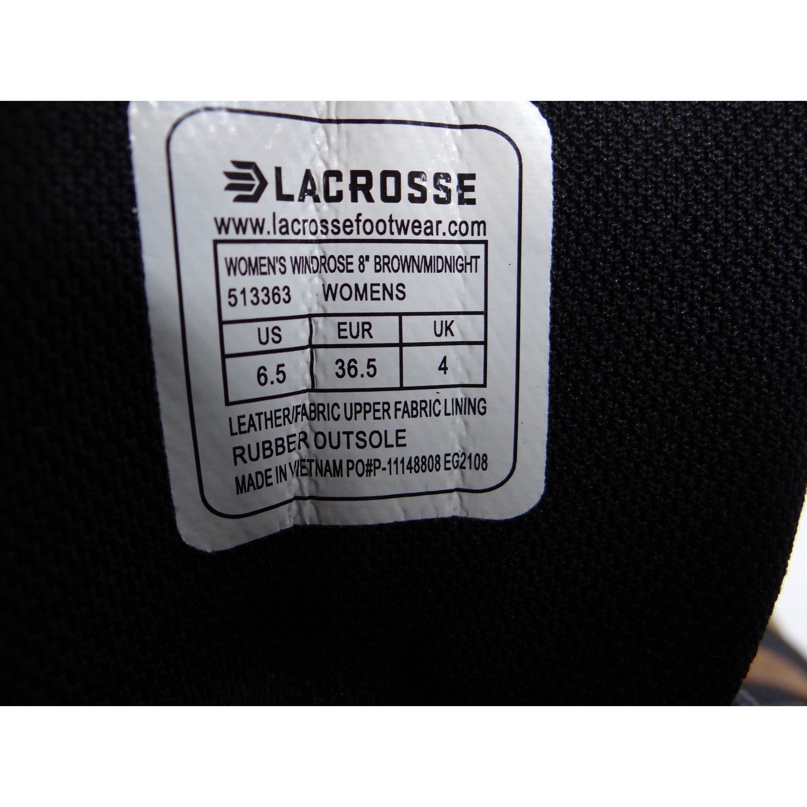 LaCrosse Womens Windrose 8 Brown Midnight Waterproof Hiking Boots Size 6.5