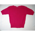 Vintage Nicole Curie Knit Sweater Women M Pink Short Sleeve Textured Pullover